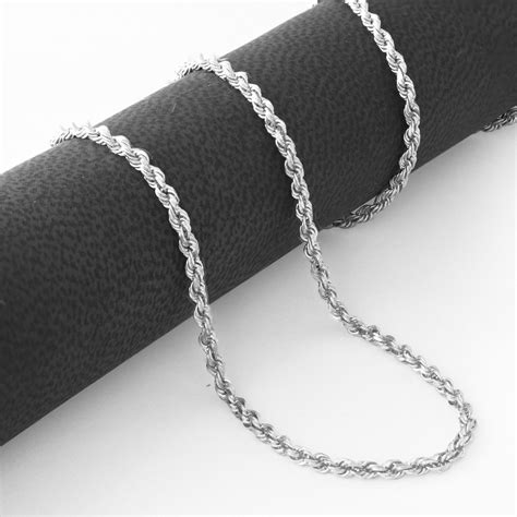 White Gold/ White Eternal Gold Chain Necklace In White Gold